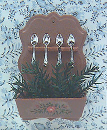 Dollhouse Miniature Decorated Spoon Rack